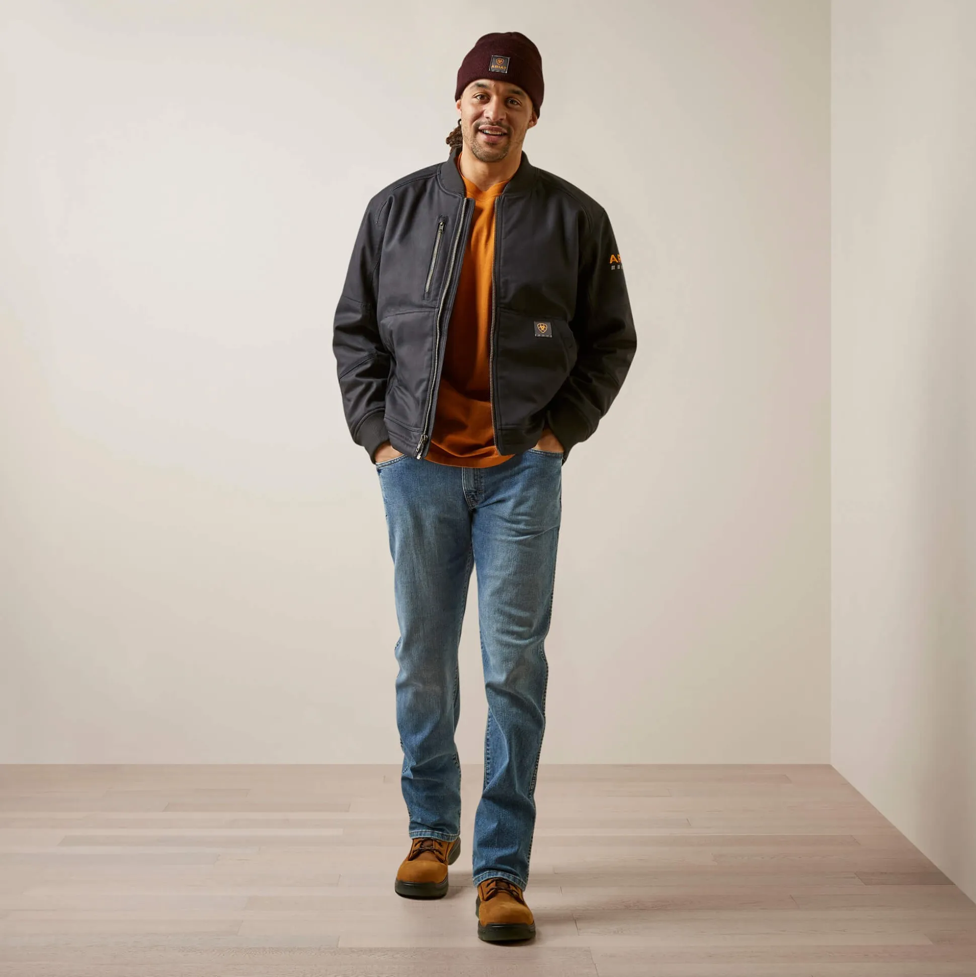 Rebar Stretch Canvas Bomber Jacket
