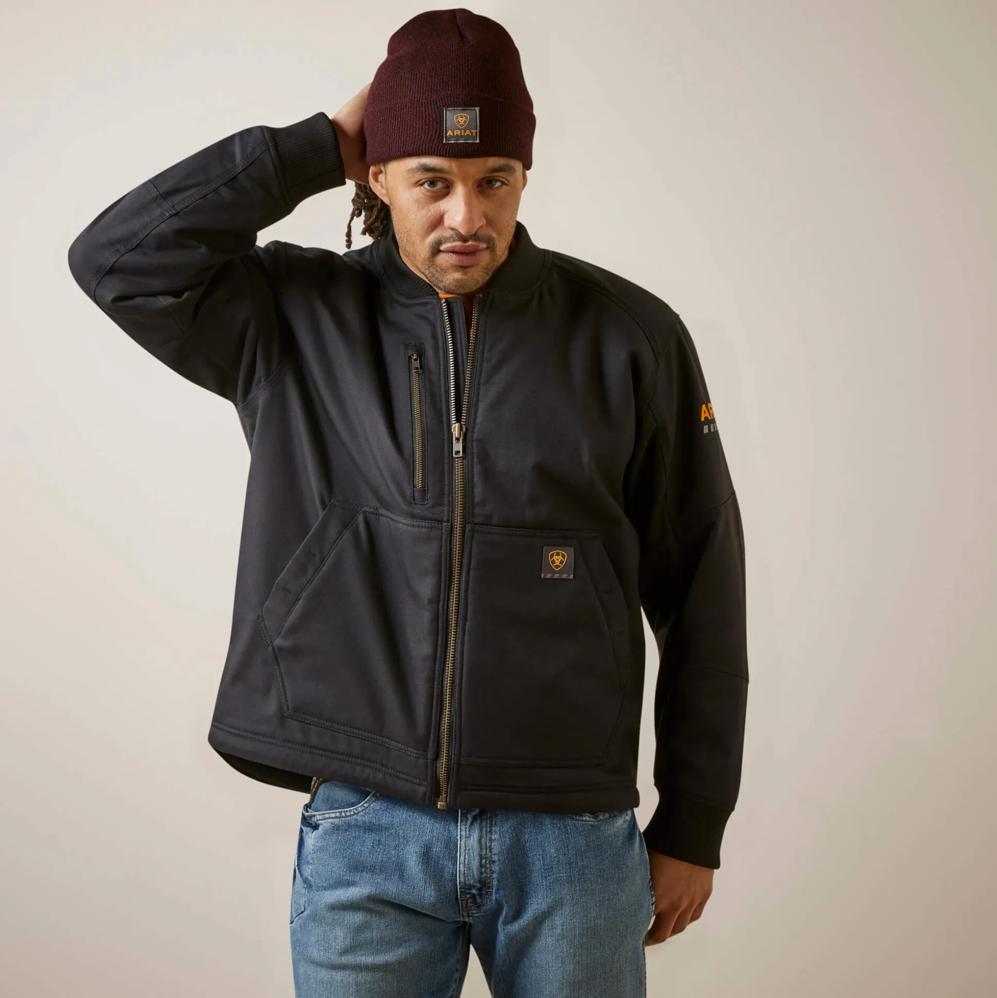 Rebar Stretch Canvas Bomber Jacket