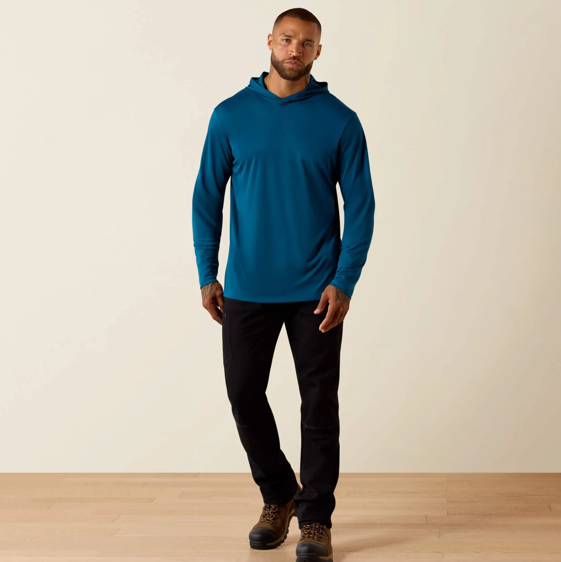 Rebar Sunblocker Outdoor Hooded Classic Fit Long Sleeve T-Shirt