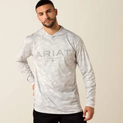 Rebar Sunblocker Printed Craft Hooded Long Sleeve T-Shirt