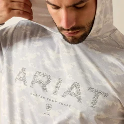 Rebar Sunblocker Printed Craft Hooded Long Sleeve T-Shirt