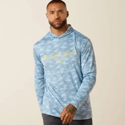 Rebar Sunblocker Printed Craft Hooded Long Sleeve T-Shirt