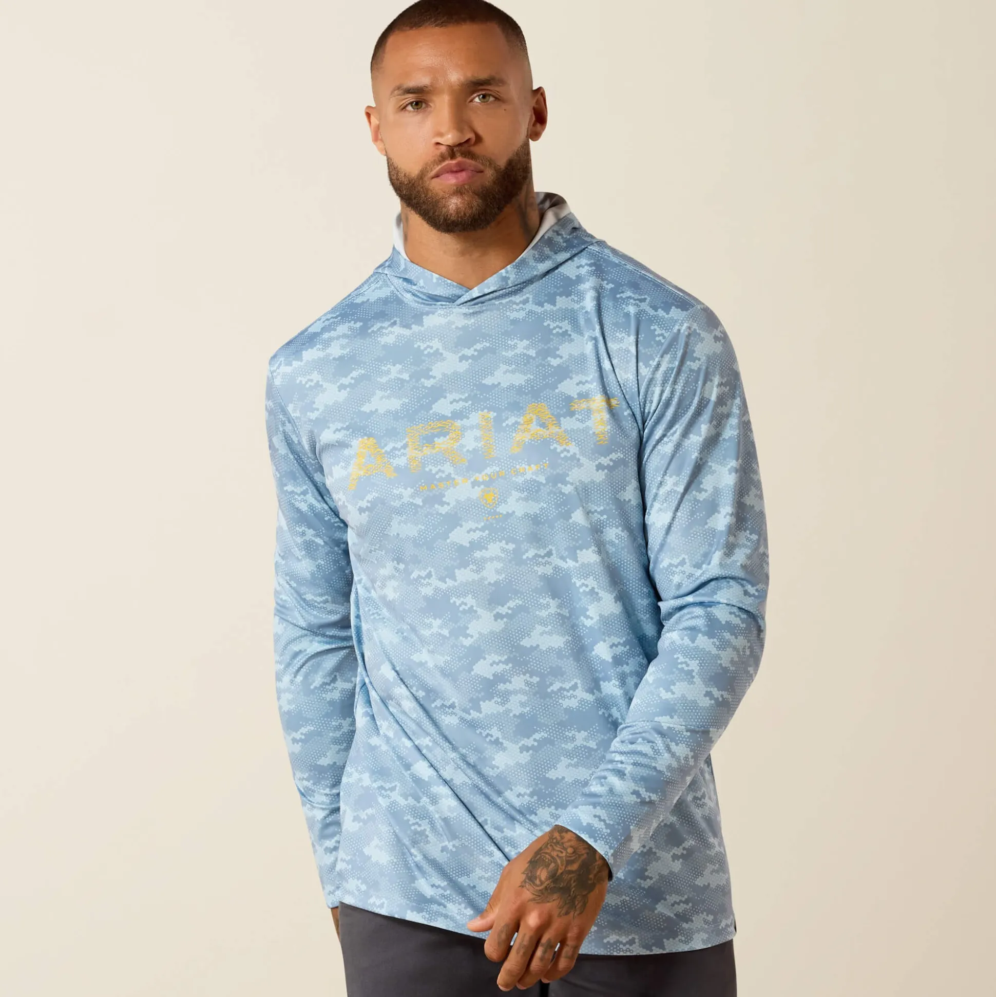 Rebar Sunblocker Printed Craft Hooded Long Sleeve T-Shirt