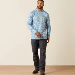Rebar Sunblocker Printed Craft Hooded Long Sleeve T-Shirt