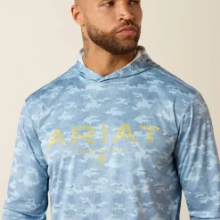 Rebar Sunblocker Printed Craft Hooded Long Sleeve T-Shirt
