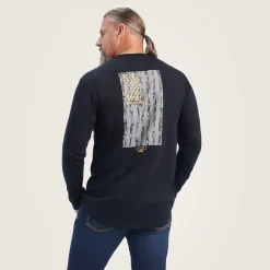 Rebar Workman Reflective Flag Graphic T-Shirt