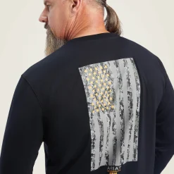 Rebar Workman Reflective Flag Graphic T-Shirt