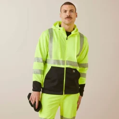 Rebar WorkTek Hi-Vis Full Zip Hoodie