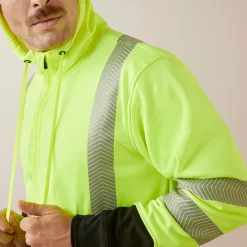 Rebar WorkTek Hi-Vis Full Zip Hoodie