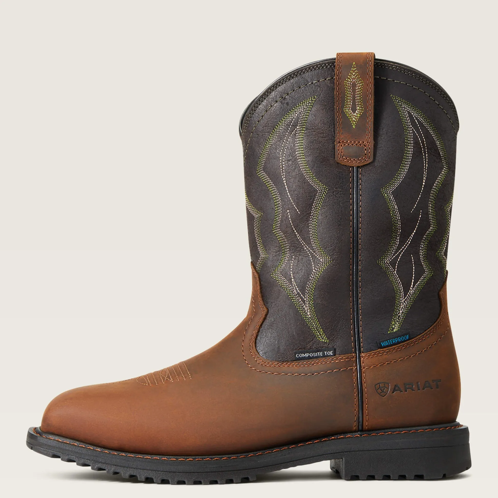 RigTek Wide Square Toe Waterproof Composite Toe Work Boot
