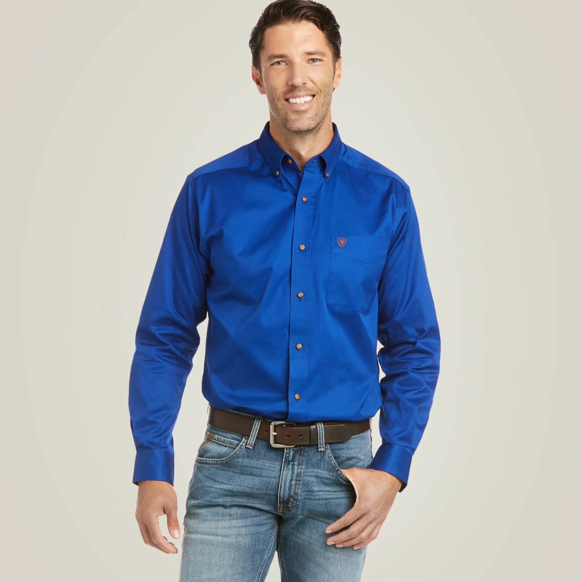 Solid Twill Fitted Shirt