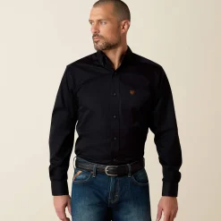 Solid Twill Fitted Shirt