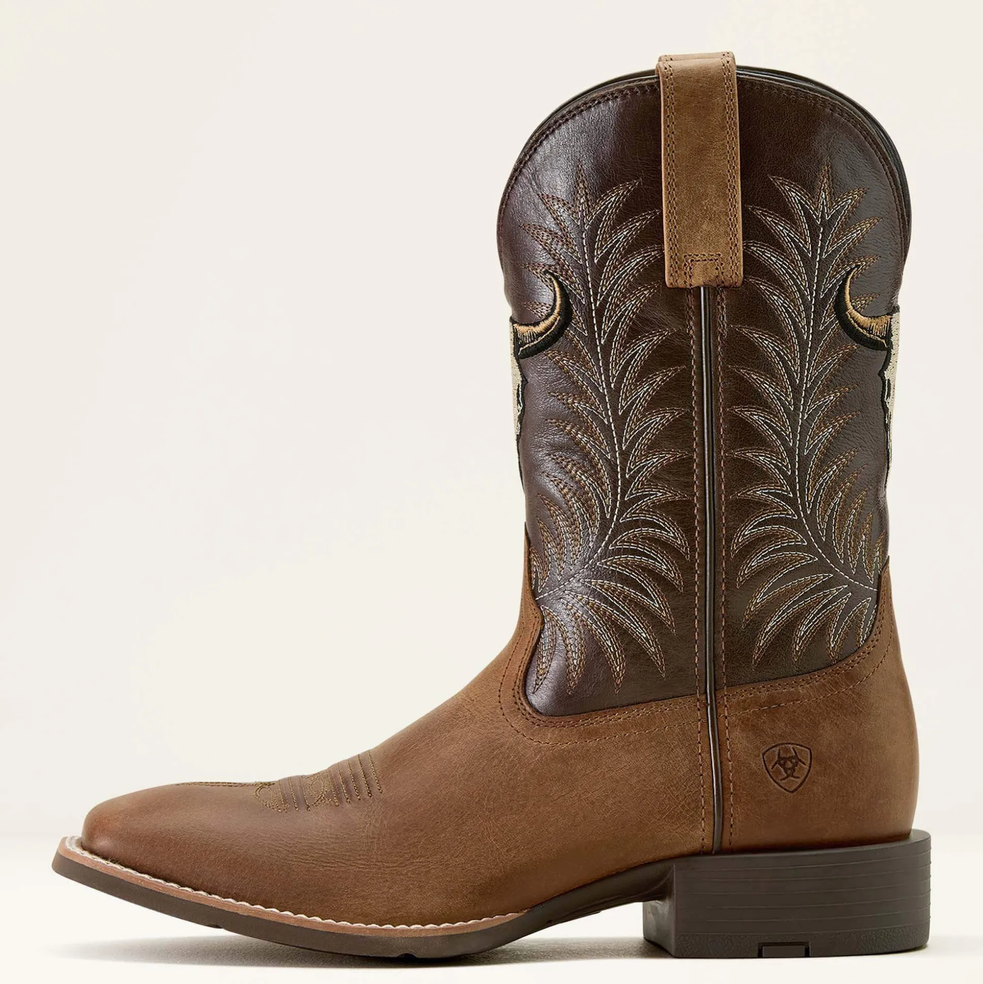 Sport Steer Skull Wide Square Toe Cowboy Boot