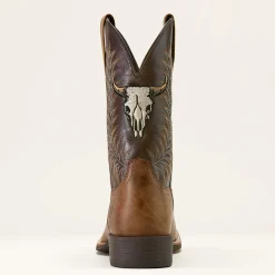Sport Steer Skull Wide Square Toe Cowboy Boot