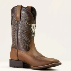 Sport Steer Skull Wide Square Toe Cowboy Boot