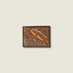 Tooled Feather Bifold Wallet