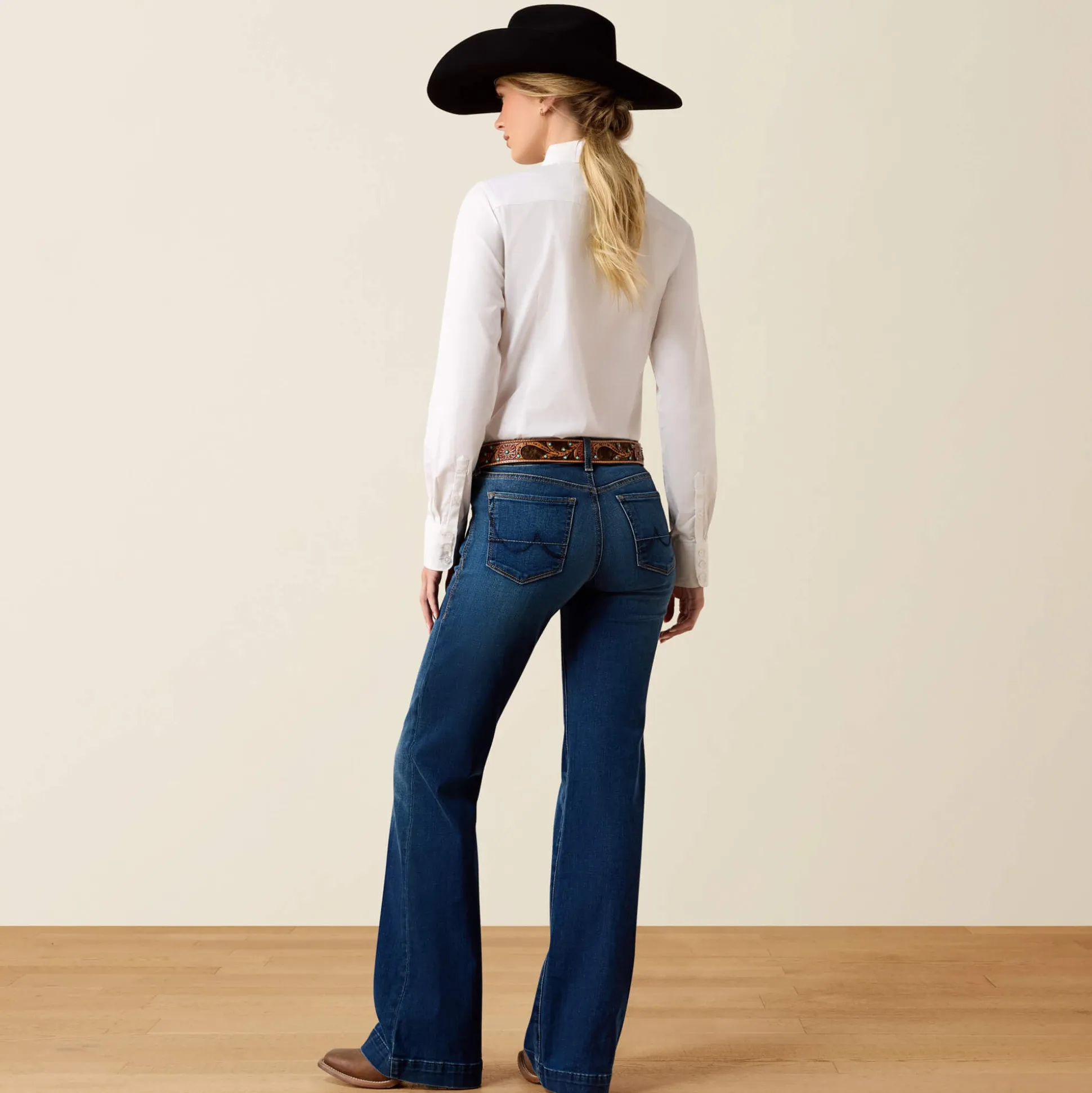 Trouser Mid Rise Stretch Kelsea Wide Leg Jean