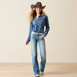 Wild Blue Western Snap Shirt