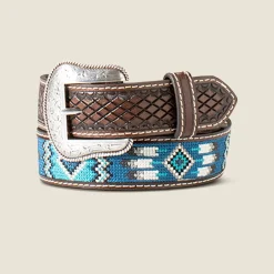 Woven Geometric Inlay Belt