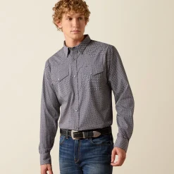Wrinkle Free Dennis Fitted Snap Shirt