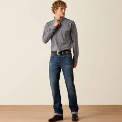 Wrinkle Free Dennis Fitted Snap Shirt